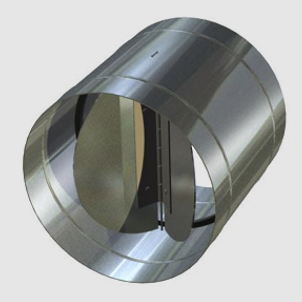 Butterfly Spring Operated Round Damper .04 to .08 w.c. to open