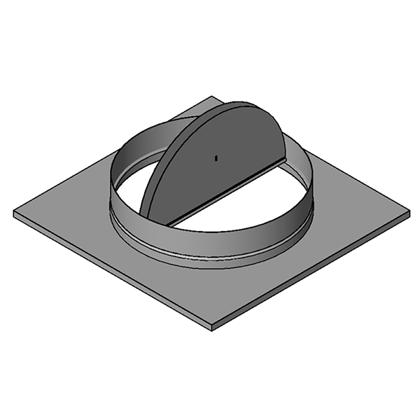 Square Neck Diffuser to Round Duct Ceiling Damper