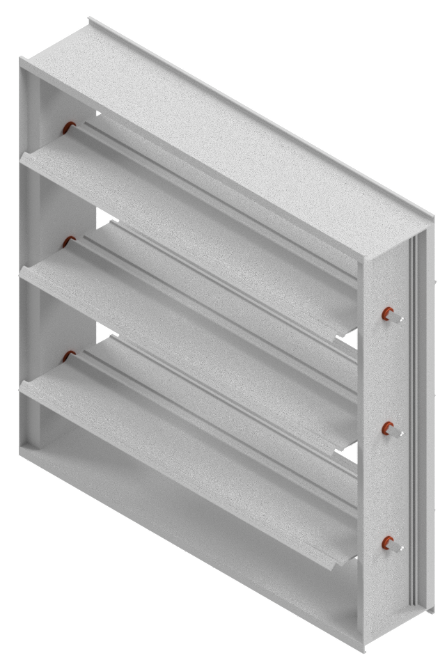 Opposed Blade/Parallel Blade, Extruded Aluminum 3-V Control Damper, up to 3" w.g.