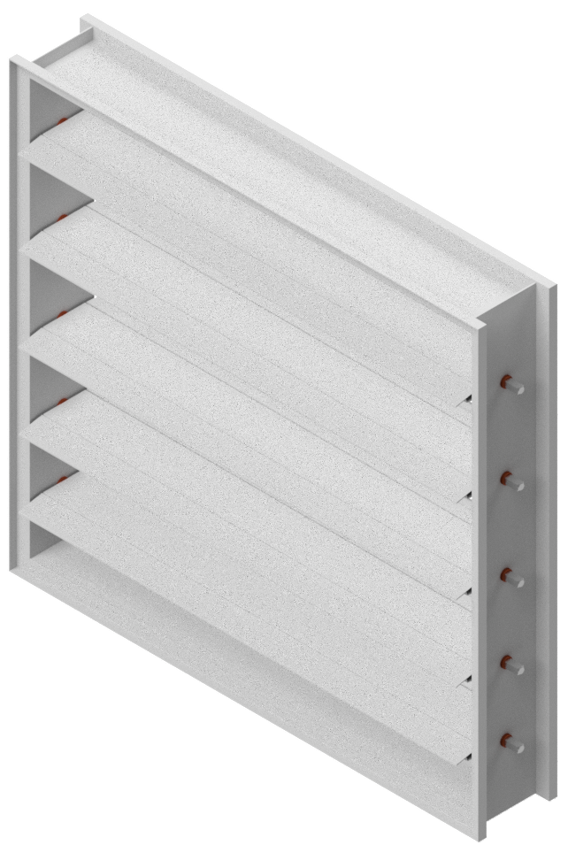 Class I, Galvanized Steel Hat Channel Frame, Airfoil Blade Control Damper