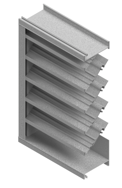 4" deep drainable combination louver/damper