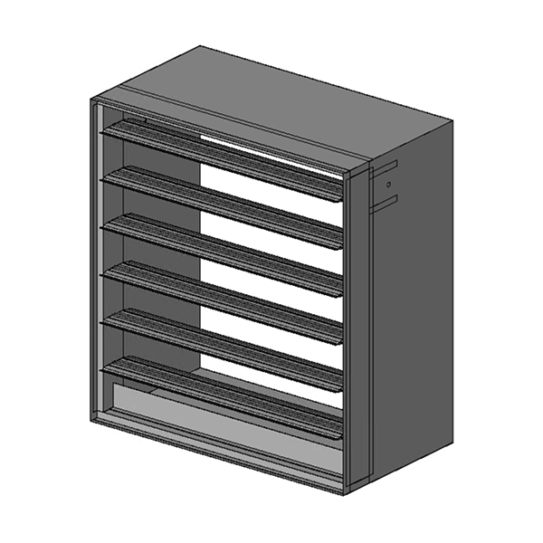 Out of wall, combination fire/smoke damper, Airfoil blade, Class II