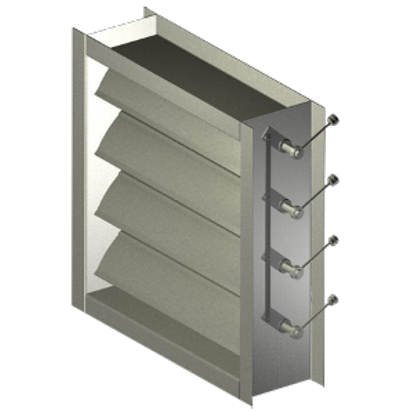 Industrial Duty Steel Airfoil Blade Backdraft Damper up to 5000 fpm