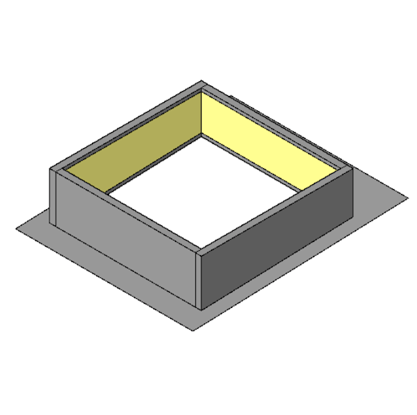 One Piece Curb with flat flanges - Use with Vertical Architectural SSR Panels