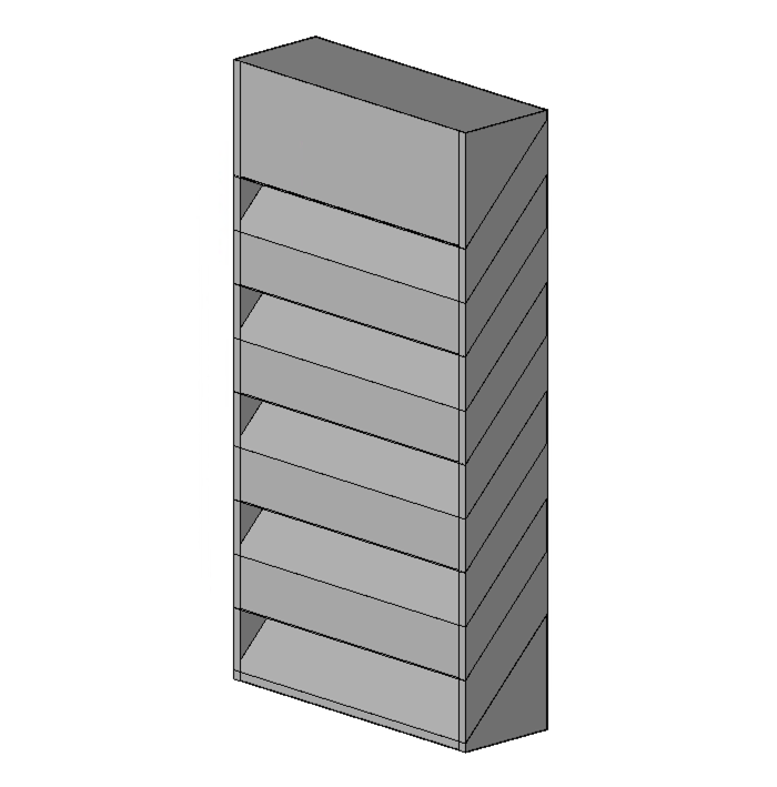 12" Deep Box Blade Acoustical Louver 26% Free Area