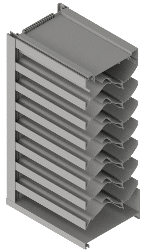 7" Deep Horizontal "Sight-Proof" Fixed Blade, Wind-Driven Rain Louver﻿